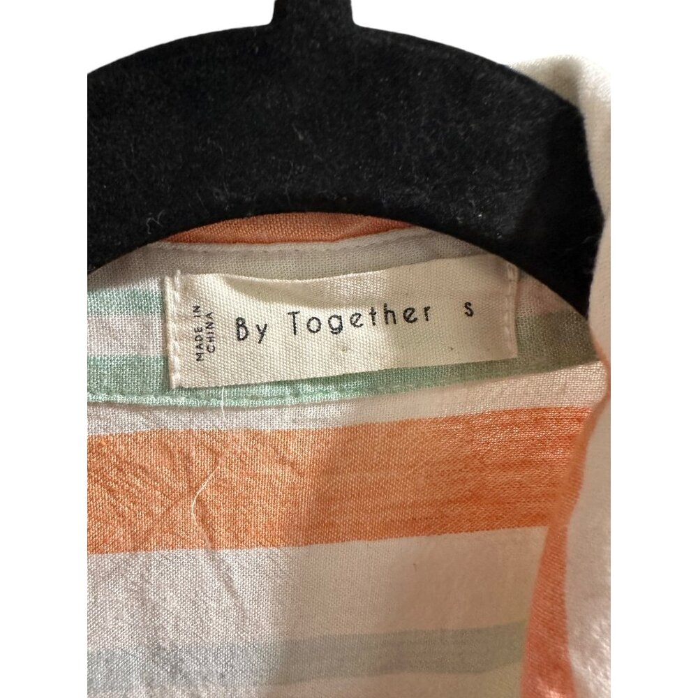 👗 2/$30 👗 By Together Womens Striped Button-Up Shirt Small - Picture 4 of 7